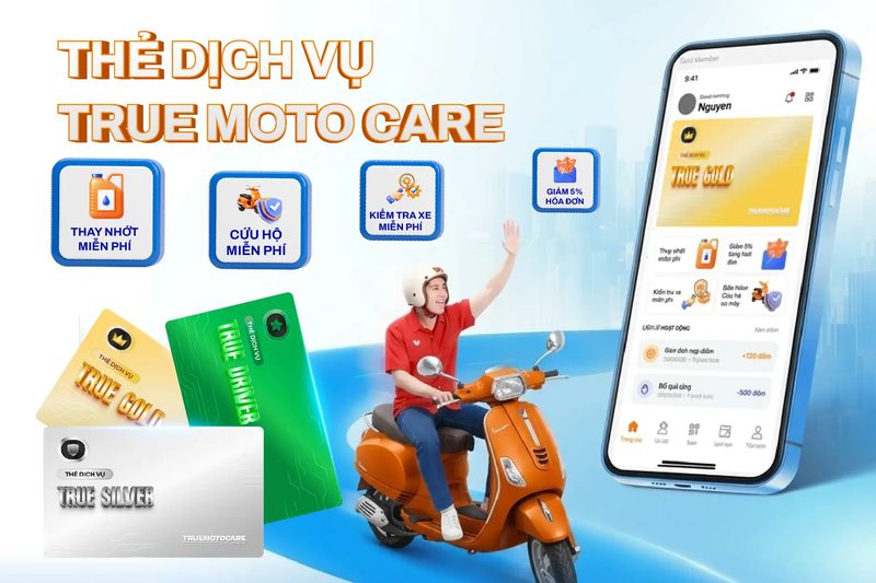 Ưu đãi thẻ dịch vụ chăm sóc xe toàn diện: Thẻ True Silver, True Driver và True Gold