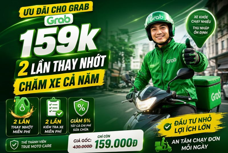 Siêu ưu đãi thẻ dịch vụ True Grab Easy chỉ 159K